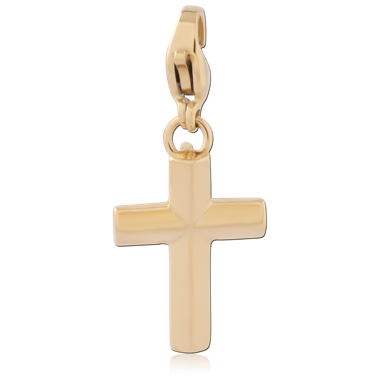 GOLD PVD 18K COATE SURGICAL STEEL CHARM WITH LOBSTER LOCKER