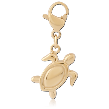 GOLD PVD 18K COATE SURGICAL STEEL CHARM WITH LOBSTER LOCKER
