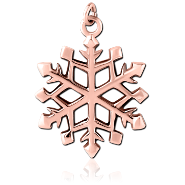 ROSE GOLD PVD COATED BRASS SNOWFLAKE CHARM