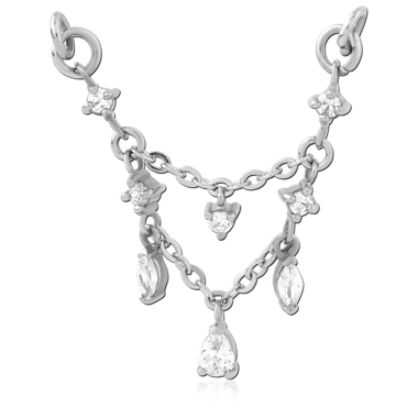 316L SURGICAL STEEL JEWELED CHARM
