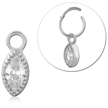 316L SURGICAL STEEL CHARM JEWELED