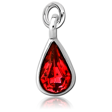 SURGICAL STEEL JEWELED CHARM - PEAR