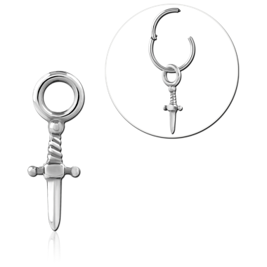 SURGICAL STEEL SLIDING CHARM FOR HINGED SEGMENT RING