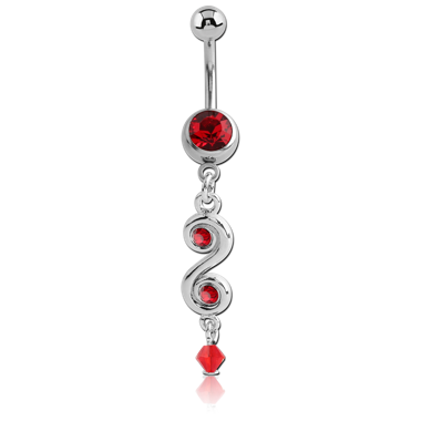 TITANIUM JEWELED NAVEL BANANA WITH CHARM