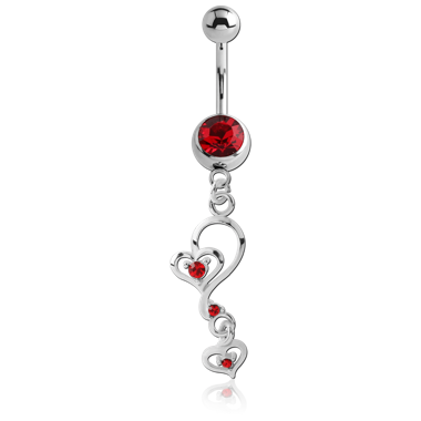 TITANIUM JEWELED NAVEL BANANA WITH CHARM