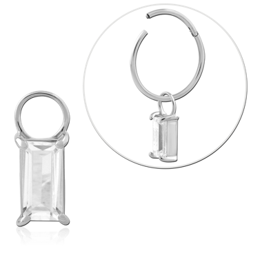 14K WHITE GOLD JEWELED CHARM