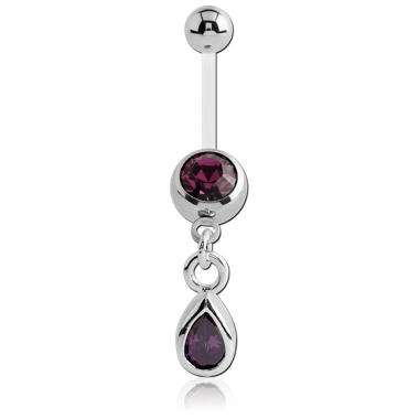 BIOFLEX JEWELED NAVEL BANANA WITH CHARM