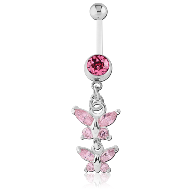 BIOFLEX JEWELED NAVEL BANANA WITH CHARM