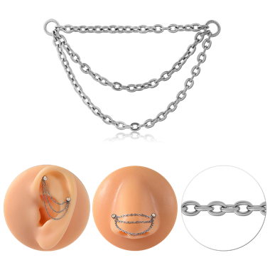 STERILE TITANIUM GRADE 23 CHAIN TRIPLE LAYER DRAPE CONNECTOR ACCESSORY WITH END RINGS