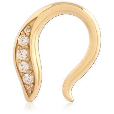 316L GOLD PVD 18K COATED SURGICAL STEEL CLAW EAR WEIGTH RIGHT SIDE