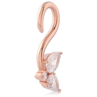 316L ROSE GOLD PVD 18K COATED SURGICAL STEEL CLAW EAR WEIGTH LEFT SIDE