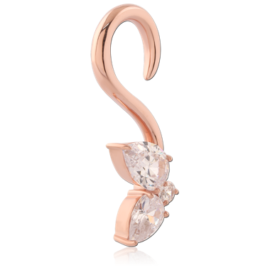 316L ROSE GOLD PVD 18K COATED SURGICAL STEEL CLAW EAR WEIGTH RIGHT SIDE
