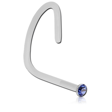 BIOFLEX INTERNAL CURVED NOSE STUD WITH JEWELED BALL