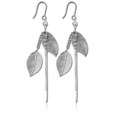 NICKEL FREE RHODIUM PLATED BRASS EARRINGS PAIR