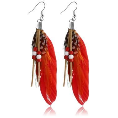 SURGICAL STEEL DANGLE FEATHER EARRINGS