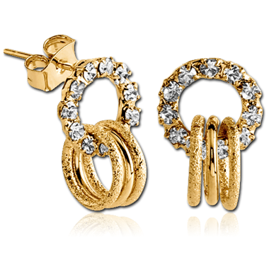 GOLD PVD COATED SURGICAL STEEL EARRINGS PAIR