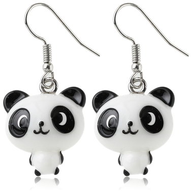 RESIN EARRINGS PAIR - PANDA