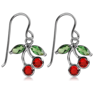 316L SURGICAL STEEL EARRINGS - CHERRY