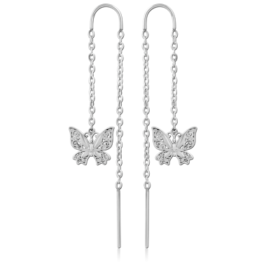 SURGICAL STEEL CHAIN EARRINGS PAIR