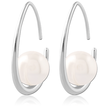 STERLING SILVER 925 EARRINGS PAIR WITH PEARL