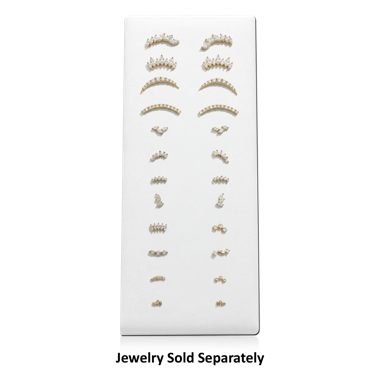 WHITE DISPLAY-IMATATION LEATHER STAND WITH LEG  6.5 CMS WIDE X 18 CMS LENGTH X 5 CMS BASE SIZE