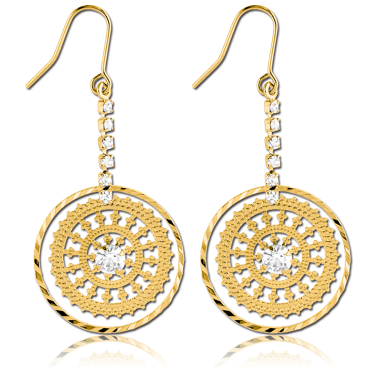 GOLD PLATED BRASS FASHION EARRINGS PAIR