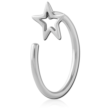 316L SURGICAL STEEL OPEN CLAW EARRING HOLLOW STAR OUTLINE MINIMAL DESIGN