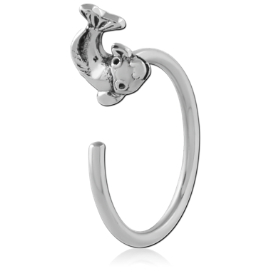 SURGICAL STEEL OPEN CLAW EARRING DOLPHIN FIGURE DESIGN