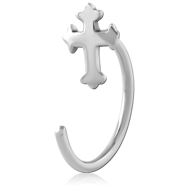 316L SURGICAL STEEL EARRING OPEN CLAW WITH FLARED CROSS DESIGN