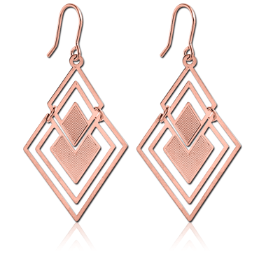 ROSE GOLD PVD COATED BRASS EARRINGS PAIR