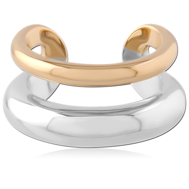 RHODIUM PLATED BRASS EAR CUFF 2 TONE COLOR GOLD