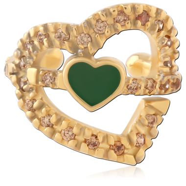 GOLD PVD COATED SURGICAL STEEL JEWELED EAR CUFF