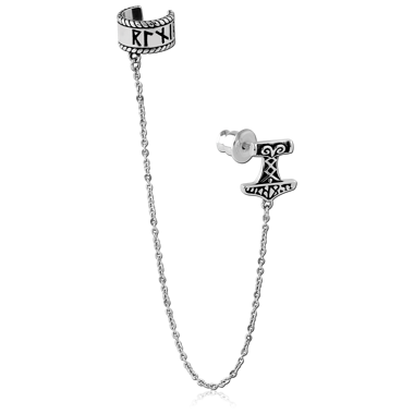 316L SURGICAL STEEL JEWELED EAR CUFF