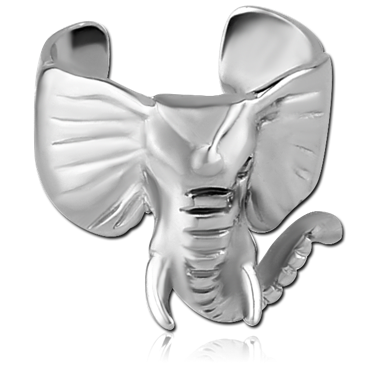 EAR CUFF ELEPHANT HEAD RAISED TRUNK DETAILED TUSKS