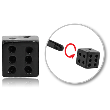 BLACK PVD COATED SURGICAL STEEL MICRO DICE