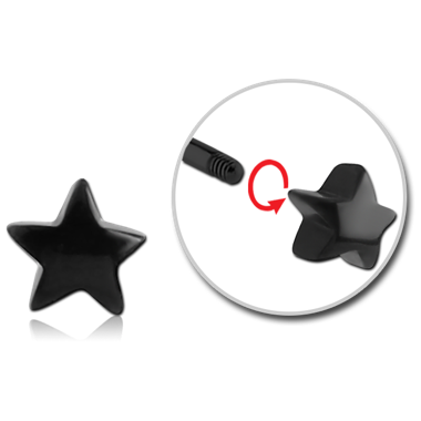 BLACK PVD COATED SURGICAL STEEL MICRO THREADED STAR ATTACHMENT