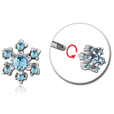 SURGICAL STEEL MICRO THREADED JEWELED FLOWER ATTACHMENT