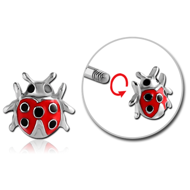 SURGICAL STEEL MICRO THREADED LADYBUG ATTACHMENT