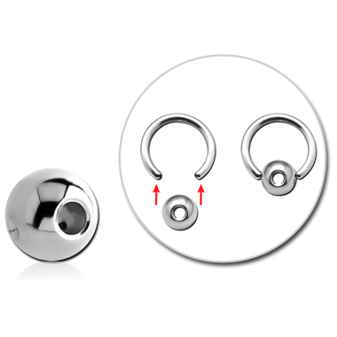 STERILE SURGICAL STEEL SLAVE SPINNER BALL WITHOUT RING