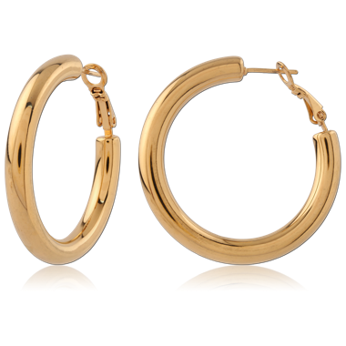 316L GOLD PVD 18K COATED SURGICAL STEEL HOOP EARRINGS