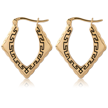 STERLING SILVER 925 18K GOLD PLATED JEWELED WIRE HOOP EARRINGS