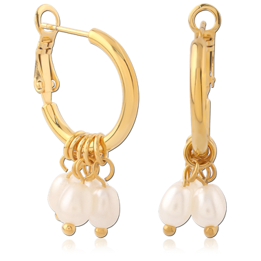 316L GOLD PVD COATED SURGICAL STEEL WIRE HOOP EARRINGS
