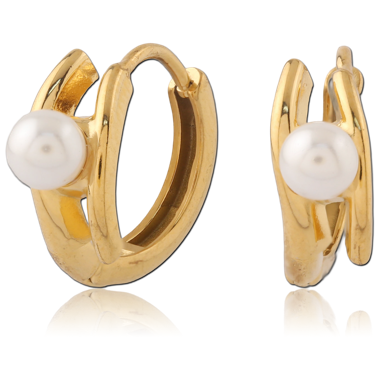 316L GOLD PVD 18K COATED SURGICAL STEEL HUGGIES PAIR