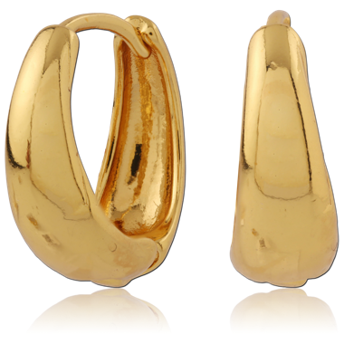 316L GOLD PVD 18K COATED SURGICAL STEEL HUGGIES PAIR