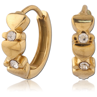 316L GOLD PVD 18K COATED SURGICAL STEEL HUGGIES PAIR