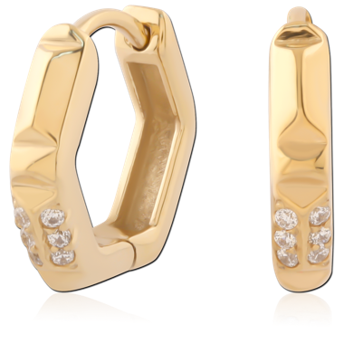 316L GOLD PVD 18K COATED SURGICAL STEEL HUGGIES PAIR