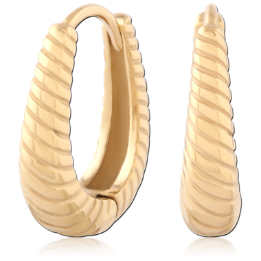 316L GOLD PVD 18K COATED SURGICAL STEEL HUGGIE EARRINGS