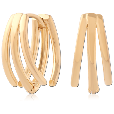 GOLD PVD 18K COATED SURGICAL STEEL HUGGIES  EARRINGS PAIR