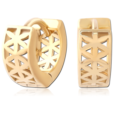 GOLD PVD 18K COATED SURGICAL STEEL HUGGIES  EARRINGS PAIR
