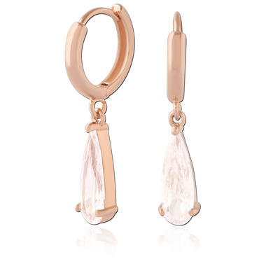 ROSE GOLD PLATED STERLING SILVER 925 HUGGIES HOOP EARRINGS